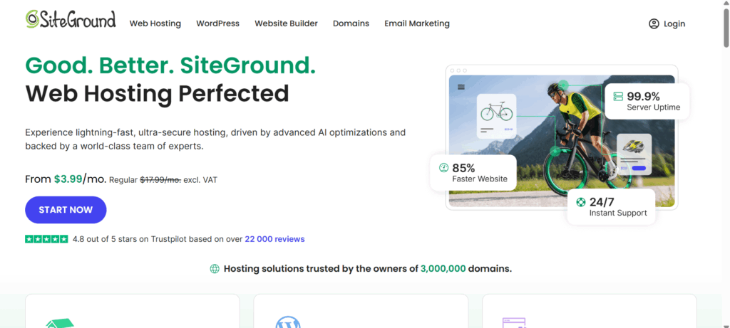 a screenshot of siteground