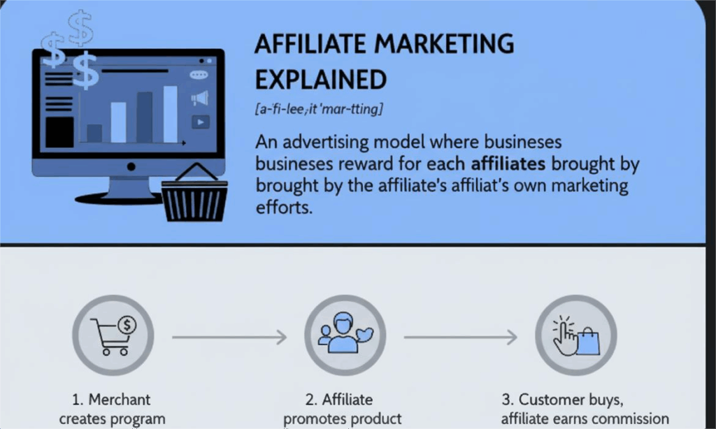 a screenshot of affilate market image with explanation and guide