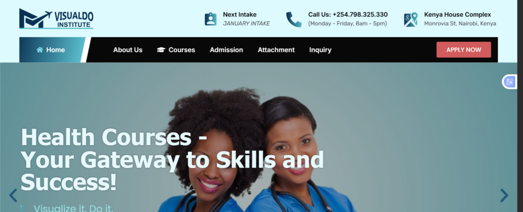 a screenshot of Visualdo institute website