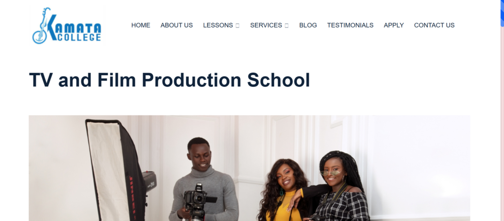 a screenshot of Kamata College website