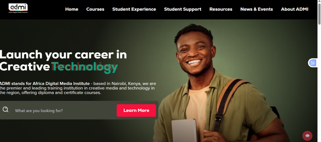 a screenshot of ADMI website