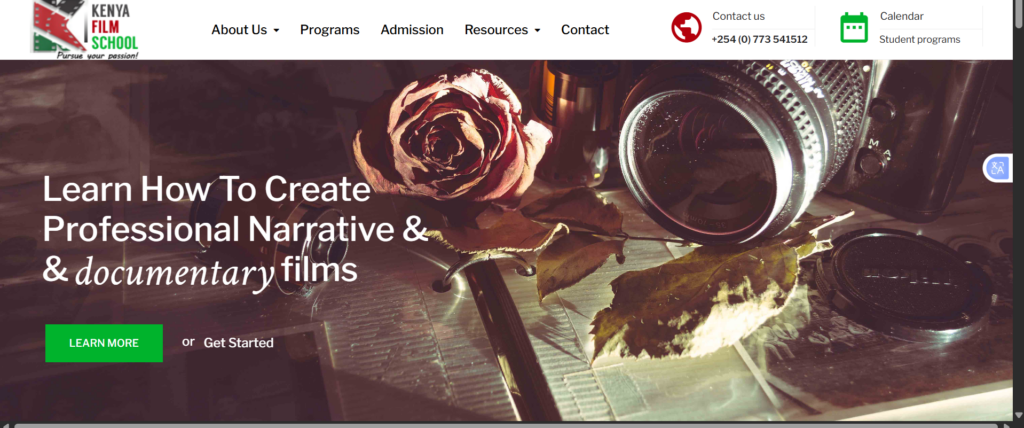 a screenshot of KFS website