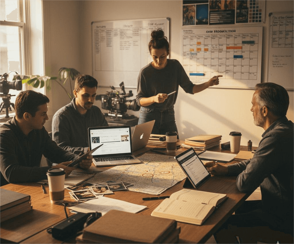 an image of pre production stage in filmmaking